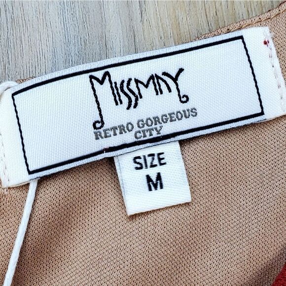 🩵NWT Miss May Cranberry Lace Nude Illusion Dress Medium - Picture 10 of 12